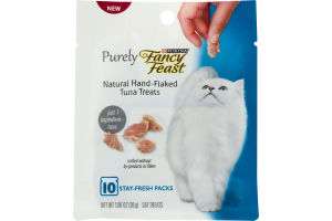 Purina Purely Fancy Feast Cat Treats Natural Hand-Flaked Tuna Treats - 10 PK