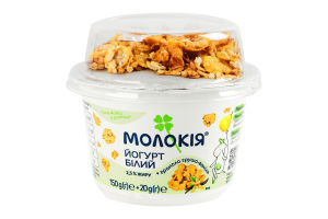 Йогурт 2.5% Белый 150г + гранола Груша-ваниль 20г Молокія ст 170г