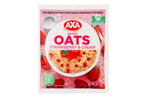 Каша овсяная моментального приготовления Strawberry&Cream Axa м/у 40г
