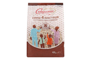 Суміш 4 пластівців миттєвого приготування Сквирянка м/у 400г