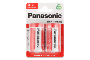 Елемент живлення D R20 сольовий 2шт блістер Панасонік