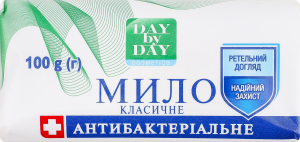 Мыло туалетное твердое Классическое Антибактериальное Day by Day 100г
