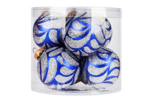 Набір куль ялинкових скляних без малюнка АСК діаметр 60мм 6шт