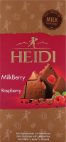 Шоколад молочний з малиною Heidi к/у 80г