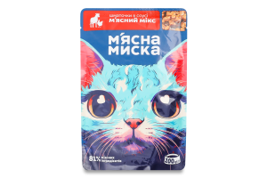 Корм д/дорослих собак Шматочки лосося в соусі 100г пауч М'ясна миска