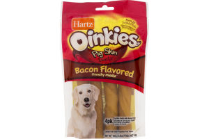 Hartz Oinkies Pig Skin Twists Bacon Stuffed - 4 CT