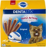 Pedigree DENTASTIX Dog Treats for Toy/Small Dogs Triple Action Original - 58 CT