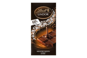 Шоколад 60% темний Lindor Lindt к/у 100г