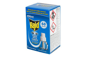 Жидкость для электрофумигатора против комаров 60 ночей Без запаха Raid 36мл