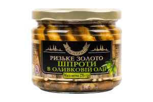 Шпроты в оливковом масле Рижское золото с/б 270г