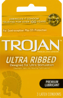 Trojan Ultra Ribbed Condoms - 3 CT