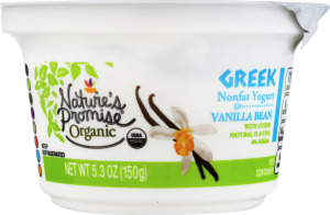 Nature's Promise Organic Greek Nonfat Yogurt Vanilla Bean