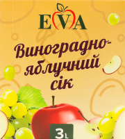 Сік пастеризований відновлений освітлений виноградно-яблучний Eva к/у 3л
