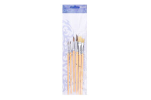 Набір пензликів поні круглі та пласкі 6шт ABCE-6 Джозеф Оттен