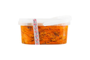 Морква маринована з грибами лисичками Повний Кошик відро 500г