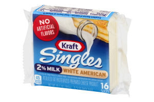 Kraft Singles Cheese Slices White American 2% Milk - 16 CT