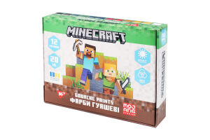 Фарби гуашеві Minecraft 12кольорів 20мл Yes