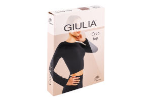 Футболка женская укороченная с круглым вырезом и длинными рукавами Giulia L/XL deep taupe