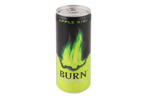 Напиток энергетический безалкогольный сильногазированный Apple-kiwi Burn ж/б 250мл