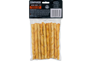 Companion 5 Inch Peanut Butter Rawhide Twists for Dogs - 20 CT