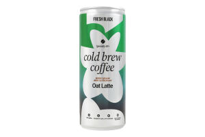 Напиток кофейный холодного настаивания на овсяной основе с подсластителем Oat latte Fresh Black ж/б 250мл