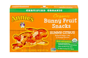 Annie's Homegrown Organic Bunny Fruit Snacks Sunny Citrus - 5 CT