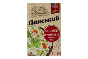 Рис круглый шлифованный Камолино Хуторок Панський э/с к/у 4х100г