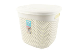 Корзина прямоугольная крем 15л №166007 Drop Ucsan Plastik 1шт