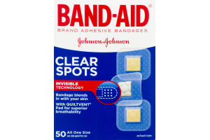 Band-Aid Adhesive Bandages Clear Spots - 50 CT