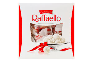 Цукерки хрусткі у кокосовій стружці з цілим мигдальним горіхом Raffaello к/у 260г