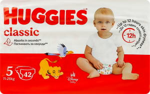 Підгузники для дітей 11-25кг 5 Classic Huggies 42шт