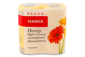 Бумага туалетная цветная 2-х слойная Marka Promo 4шт