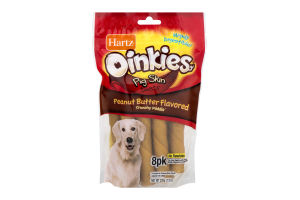 Hartz Oinkies Pig Skin Twists Peanut Butter Flavored - 8 PK