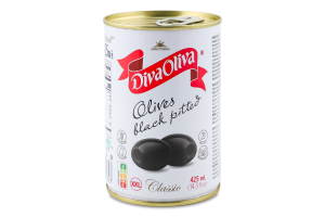 Оливки чорні без кісточок Classic Diva Oliva з/б 390г