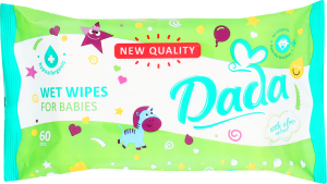 Серветки вологі дитячі Сенсітів з екстрактом алое 60шт ДаДа