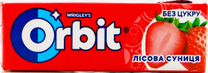 Гумка жувальна без цукру з підсолоджувачами Лісова суниця Orbit м/у 14г