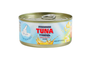 Тунець шматочками у соняшниковій олії Premium Polar Seafood з/б 185г