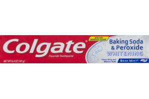 Colgate Fluoride Toothpaste Baking Soda & Peroxide Whitening Brisk Mint