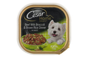 Cesar Home Delights Canine Cuisine Beef With Broccoli & Brown Rice Dinner In Sauce