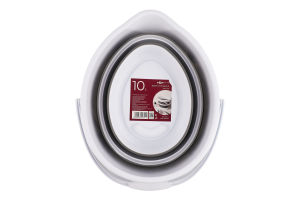 Відро MBM My Home складане біло-сіре 10л BIN-17