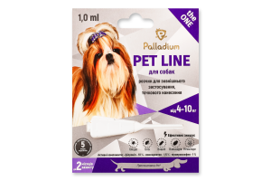 Краплі д/собак від 4 до 10кг Пет Лайн Зе Ван протипаразитні 1мл Палладіум