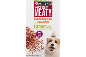 Purina Moist & Meaty Dog Food Burger With Cheddar Cheese Pouches - 12 CT