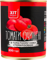 Томати очищені в томатному соку 830г ж/б Хіт Продукт