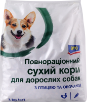 Корм сухий повнораціонний для дорослих собак З птицею та овочами Aro м/у 3кг