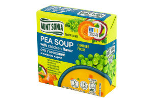 Суп гороховий з горохом варено-сушеним та натуральними сушеними овочами зі смаком курки Тьотя Соня м/у 180г