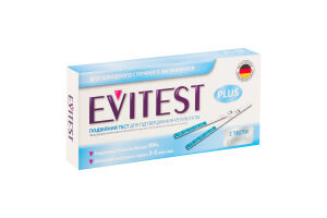 Тест-полоска для определения беременности Plus Evitest 2шт