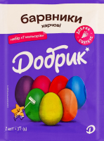 Набір харчових барвників для яєць 7 кольорів Добрик к/у 7х3г