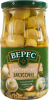 Шампіньйони мариновані стерилізовані Закусочні Верес с/б 730г