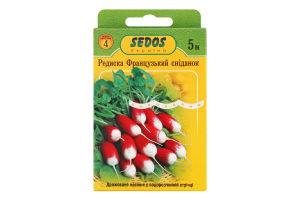 Насіння Редис Французький сніданок дражоване на стрічці 5м 2г Седос