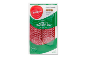 Колбаса нарезка Салями Итальянская Глобино с/к в/с в/у 0.08кг